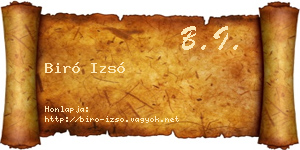 Biró Izsó névjegykártya